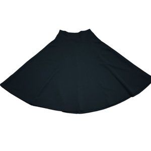 Ssoulm Women Black Skirt High Waist Flare A-Line Midi Skirt with Plus Size XL